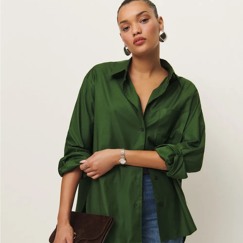 Reformation Will Oversized Shirt in Grass